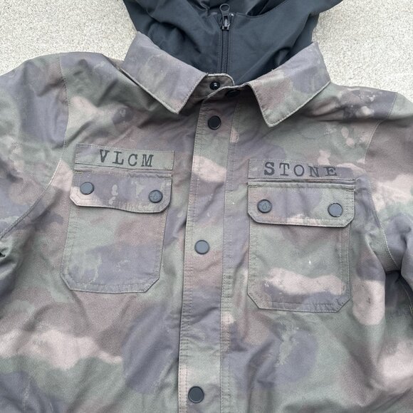 Volcom Stone Camo Snow Ski Camo Youth Boys Jacket Size Large 12y - Picture 3 of 9